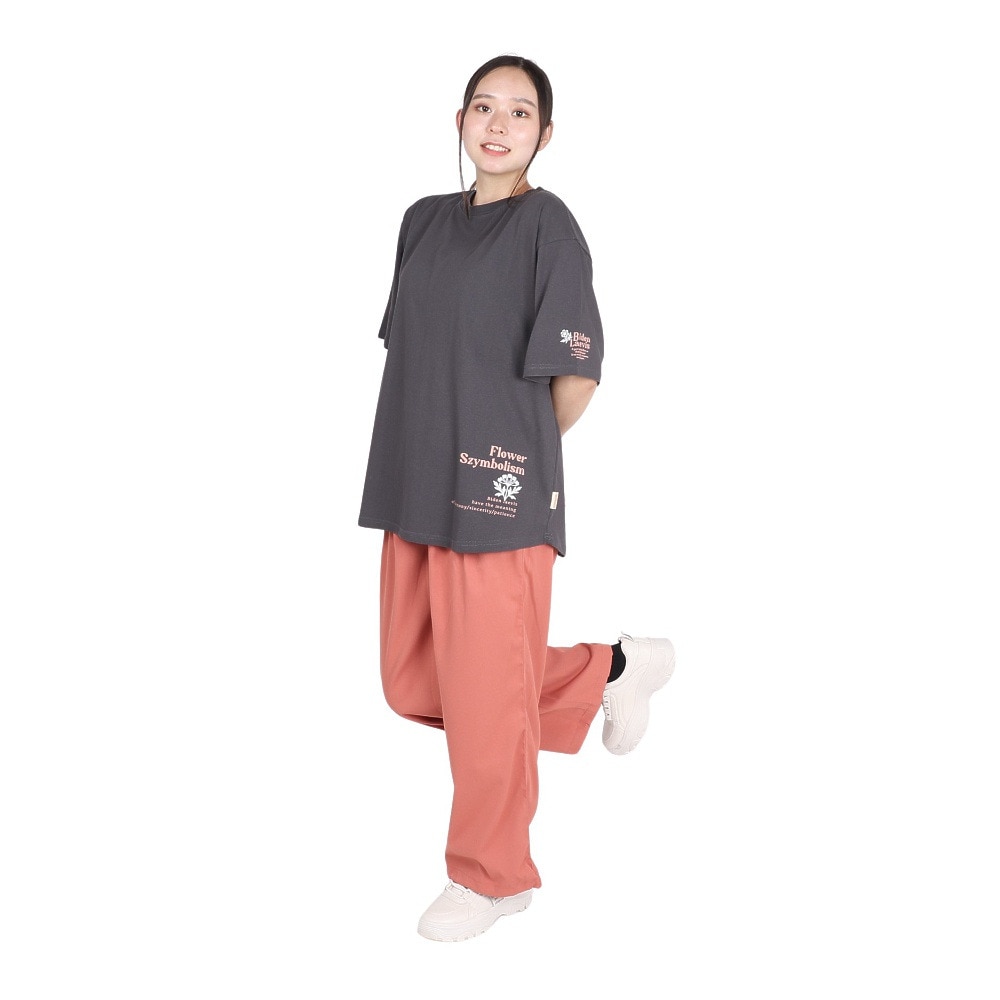 クリフメイヤー（KRIFF MAYER）（レディース）接触冷感 吸水速乾 半袖 ウェットプロテクト Aライン Tシャツ 花 2347881LX:17:CHARCOAL チャコール