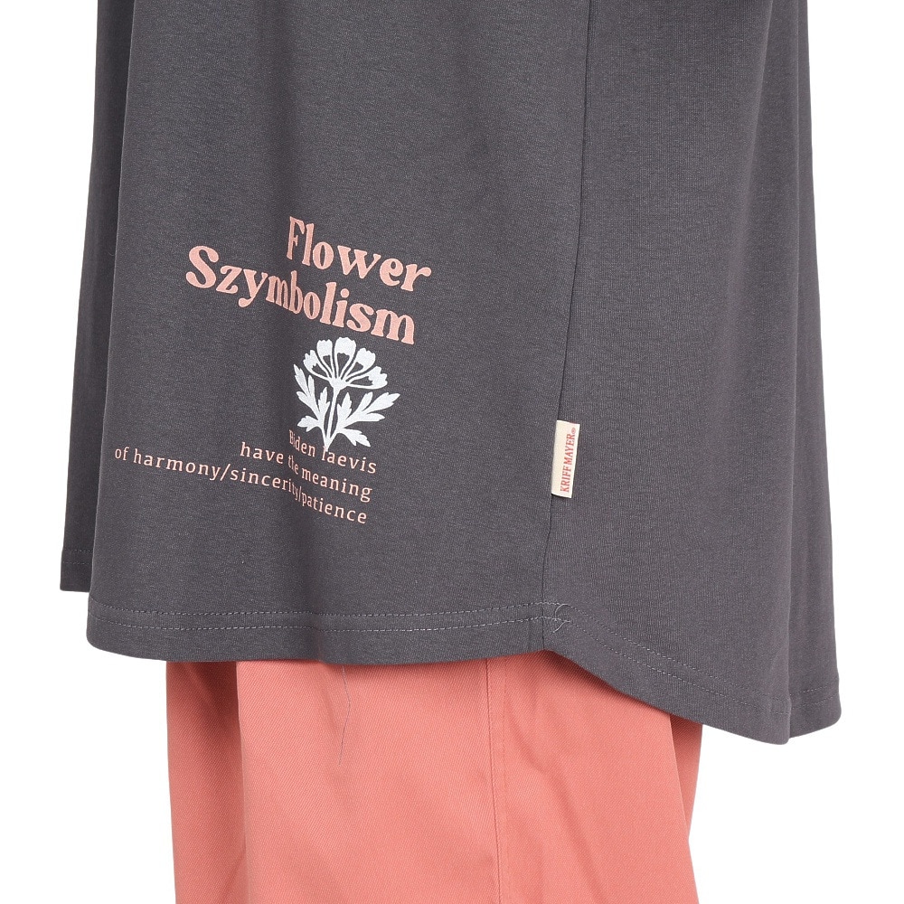 クリフメイヤー（KRIFF MAYER）（レディース）接触冷感 吸水速乾 半袖 ウェットプロテクト Aライン Tシャツ 花 2347881LX:17:CHARCOAL チャコール