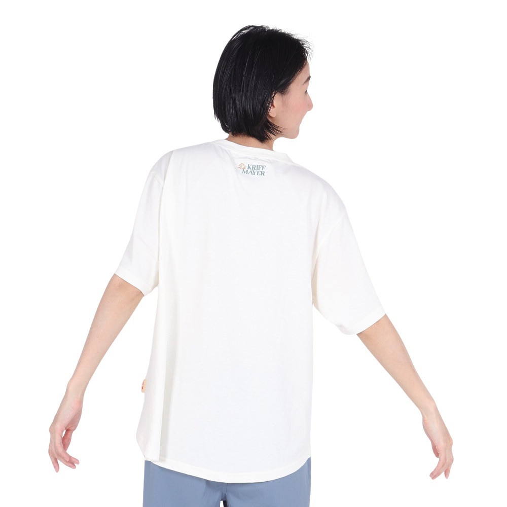 クリフメイヤー（KRIFF MAYER）（レディース）接触冷感 吸水速乾 半袖 ウェットプロテクト Aライン Tシャツ 花 2347881LX:5:OFF オフホワイト