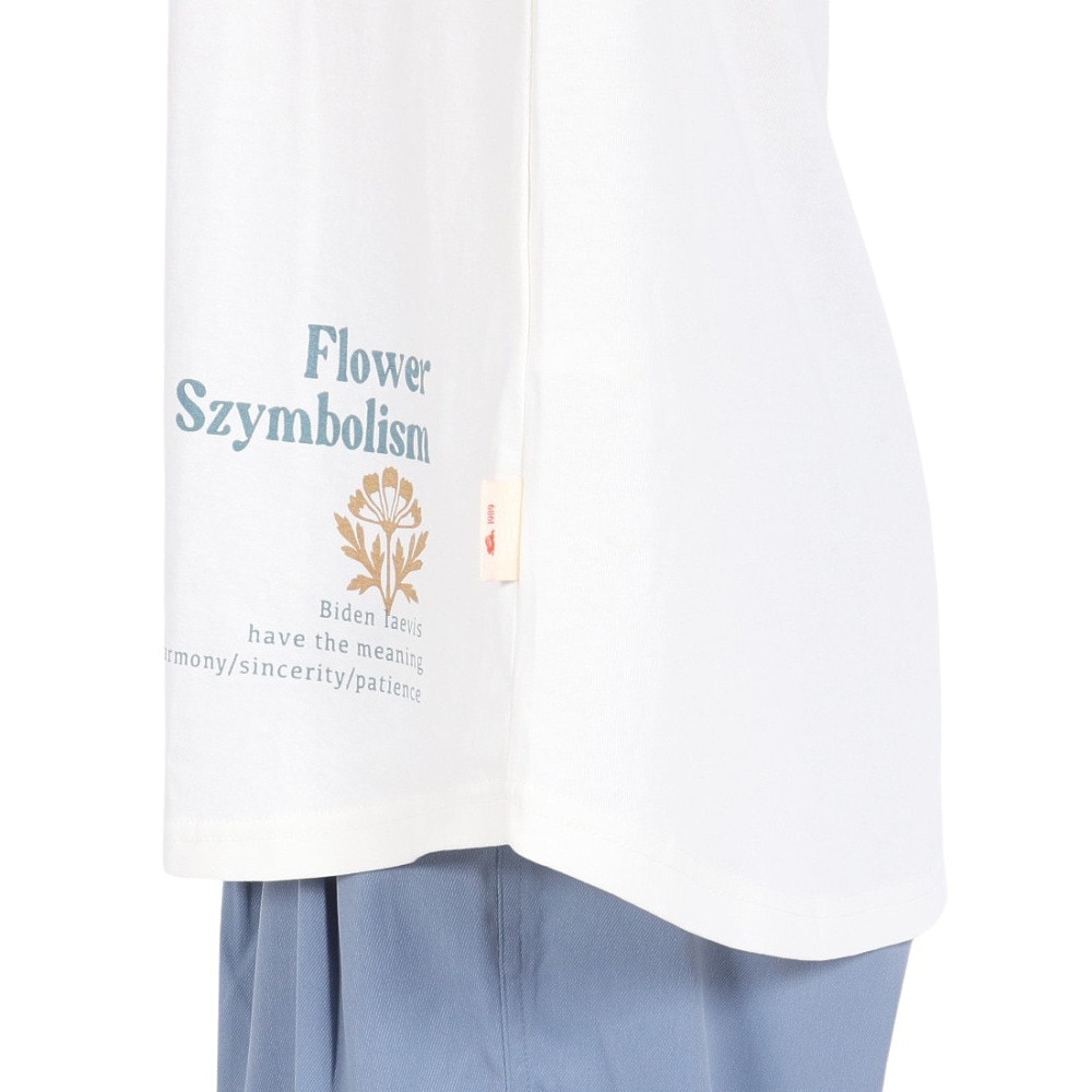 クリフメイヤー（KRIFF MAYER）（レディース）接触冷感 吸水速乾 半袖 ウェットプロテクト Aライン Tシャツ 花 2347881LX:5:OFF オフホワイト