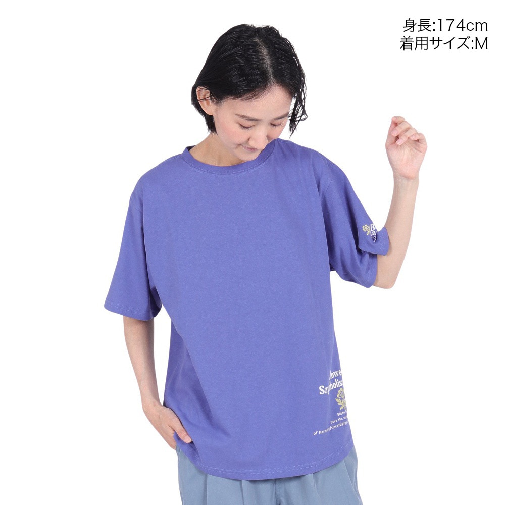 クリフメイヤー（KRIFF MAYER）（レディース）接触冷感 吸水速乾 半袖 ウェットプロテクト Aライン Tシャツ 花 2347881LX:88:LAVENDER ラベンダー