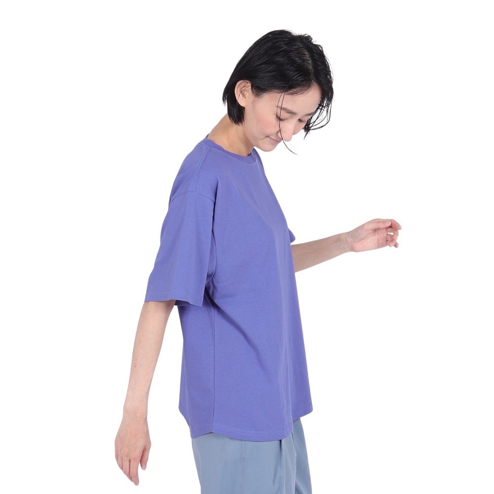 クリフメイヤー（KRIFF MAYER）（レディース）接触冷感 吸水速乾 半袖 ウェットプロテクト Aライン Tシャツ 花 2347881LX:88:LAVENDER ラベンダー