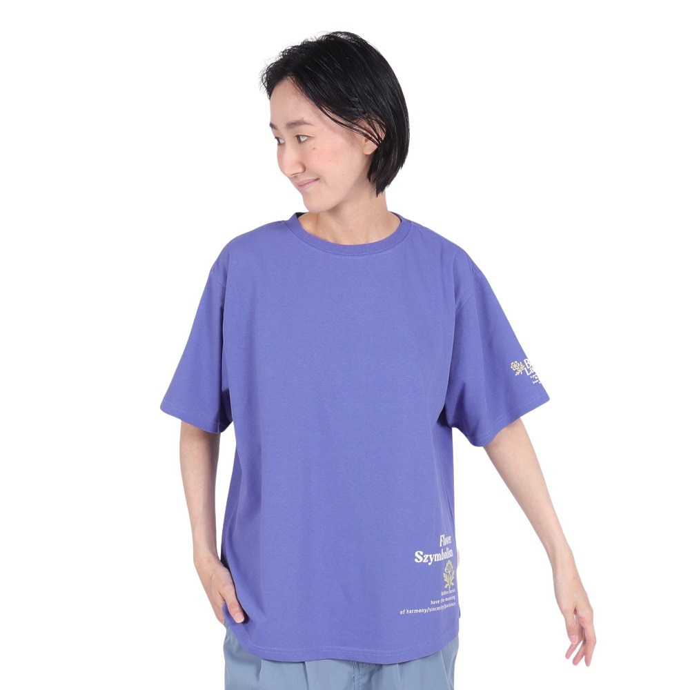 クリフメイヤー（KRIFF MAYER）（レディース）接触冷感 吸水速乾 半袖 ウェットプロテクト Aライン Tシャツ 花 2347881LX:88:LAVENDER ラベンダー