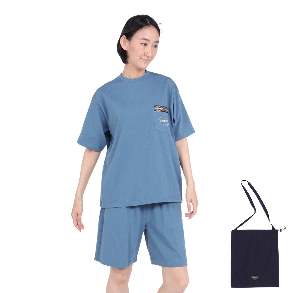 ペンドルトン（PENDLETON）（レディース）半袖Tシャツ Plating Jsetup 19802385 SBL 上下セット