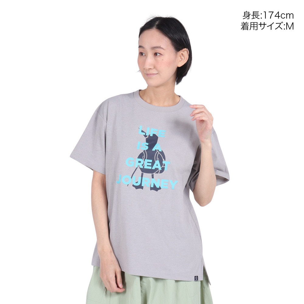 ホールアース（Whole Earth）（レディース）速乾 ストレッチ グラフィック 半袖Tシャツ WE2RDZ23 GRY