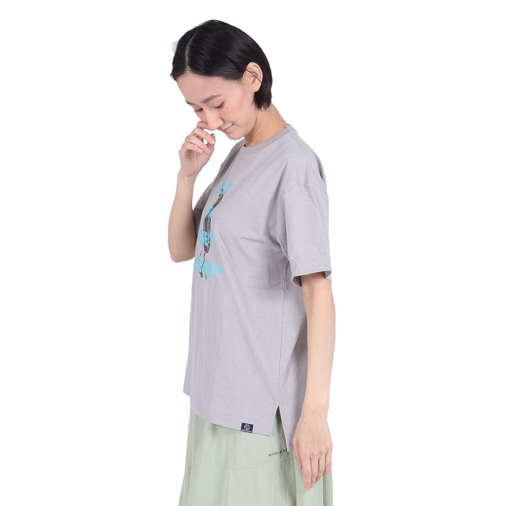ホールアース（Whole Earth）（レディース）速乾 ストレッチ グラフィック 半袖Tシャツ WE2RDZ23 GRY