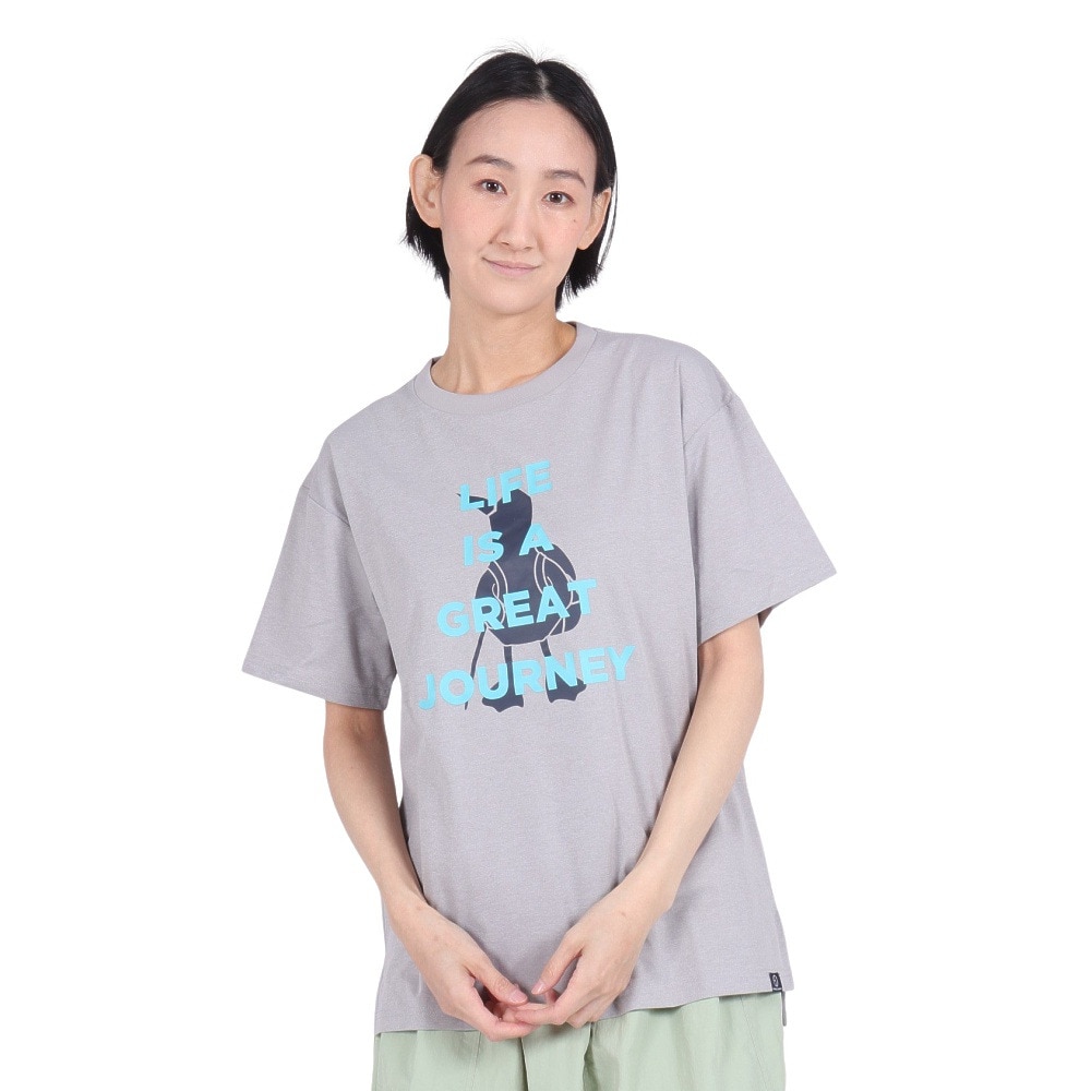 ホールアース（Whole Earth）（レディース）速乾 ストレッチ グラフィック 半袖Tシャツ WE2RDZ23 GRY