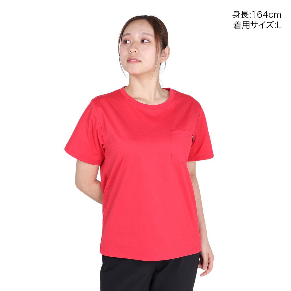 ザ・ノース・フェイス（THE NORTH FACE）（レディース）半袖Tシャツ ショートスリーブエアリーポケットティー NTW12447 HI ピンク