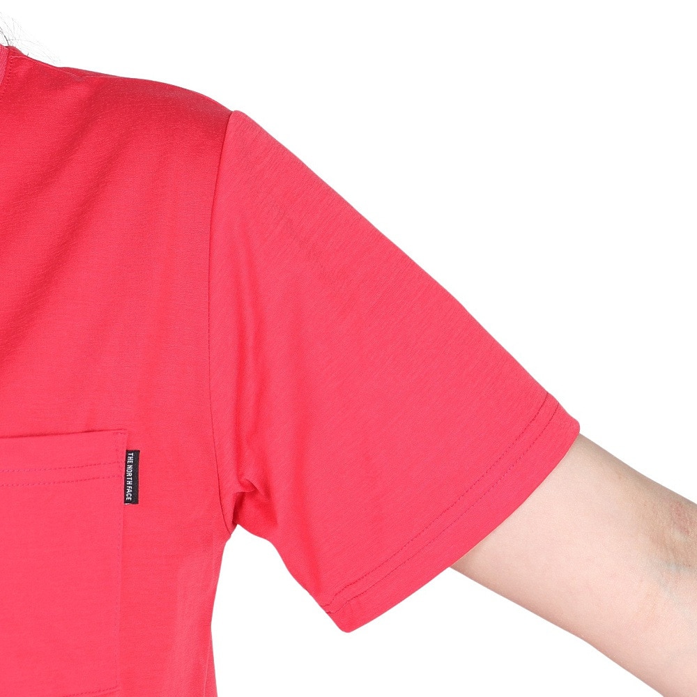 ザ・ノース・フェイス（THE NORTH FACE）（レディース）半袖Tシャツ ショートスリーブエアリーポケットティー NTW12447 HI ピンク