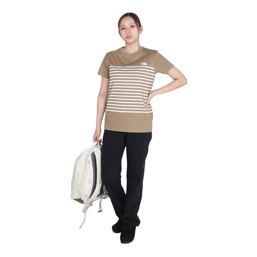 ザ・ノース・フェイス（THE NORTH FACE）（レディース）半袖Tシャツ ショートスリーブパネルボーダーティー NTW32406 CK カーキ 速乾