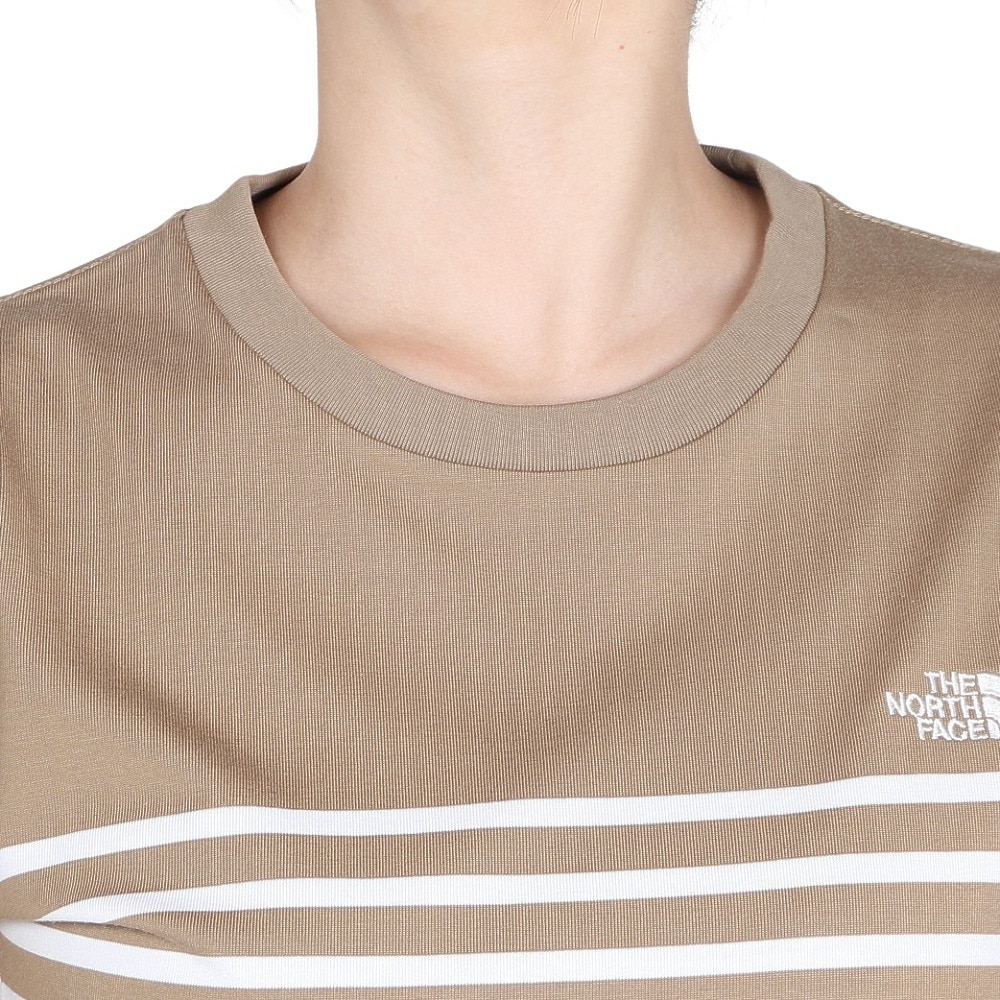 ザ・ノース・フェイス（THE NORTH FACE）（レディース）半袖Tシャツ ショートスリーブパネルボーダーティー NTW32406 CK カーキ 速乾