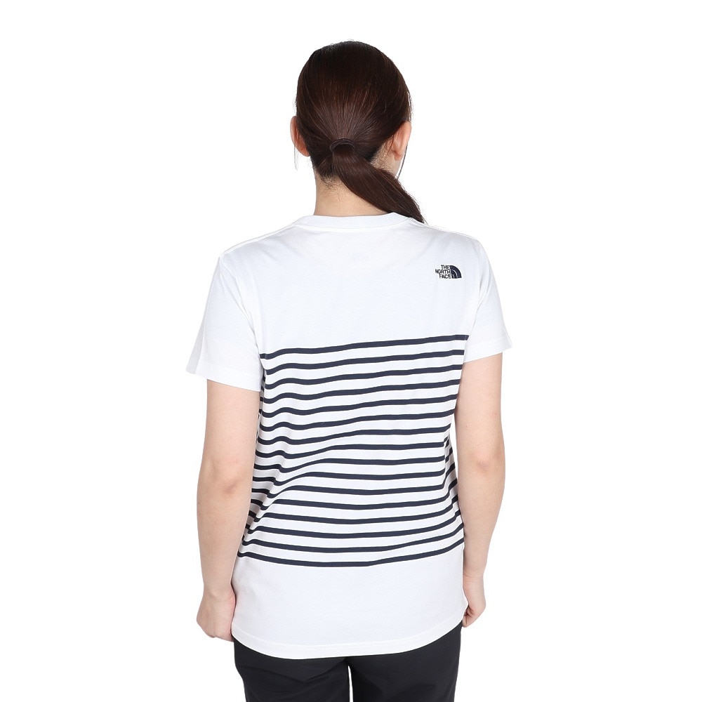 ザ・ノース・フェイス（THE NORTH FACE）（レディース）半袖Tシャツ ショートスリーブパネルボーダーティー NTW32406 W2 ホワイト 速乾