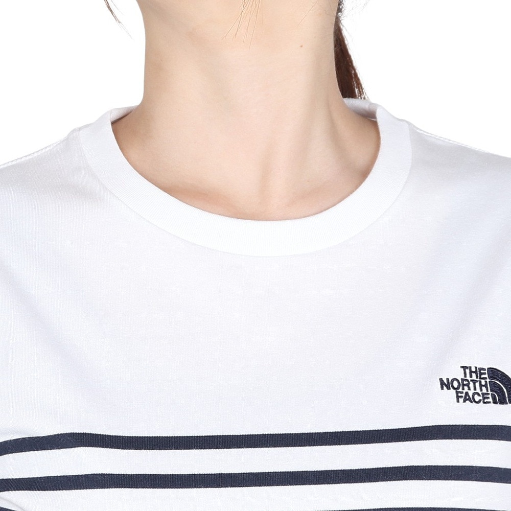 ザ・ノース・フェイス（THE NORTH FACE）（レディース）半袖Tシャツ ショートスリーブパネルボーダーティー NTW32406 W2 ホワイト 速乾