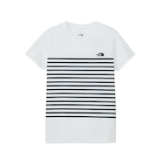 (レディース)半袖Tシャツ ショートスリーブパネルボーダーティー NTW32406 W2 ホワイト