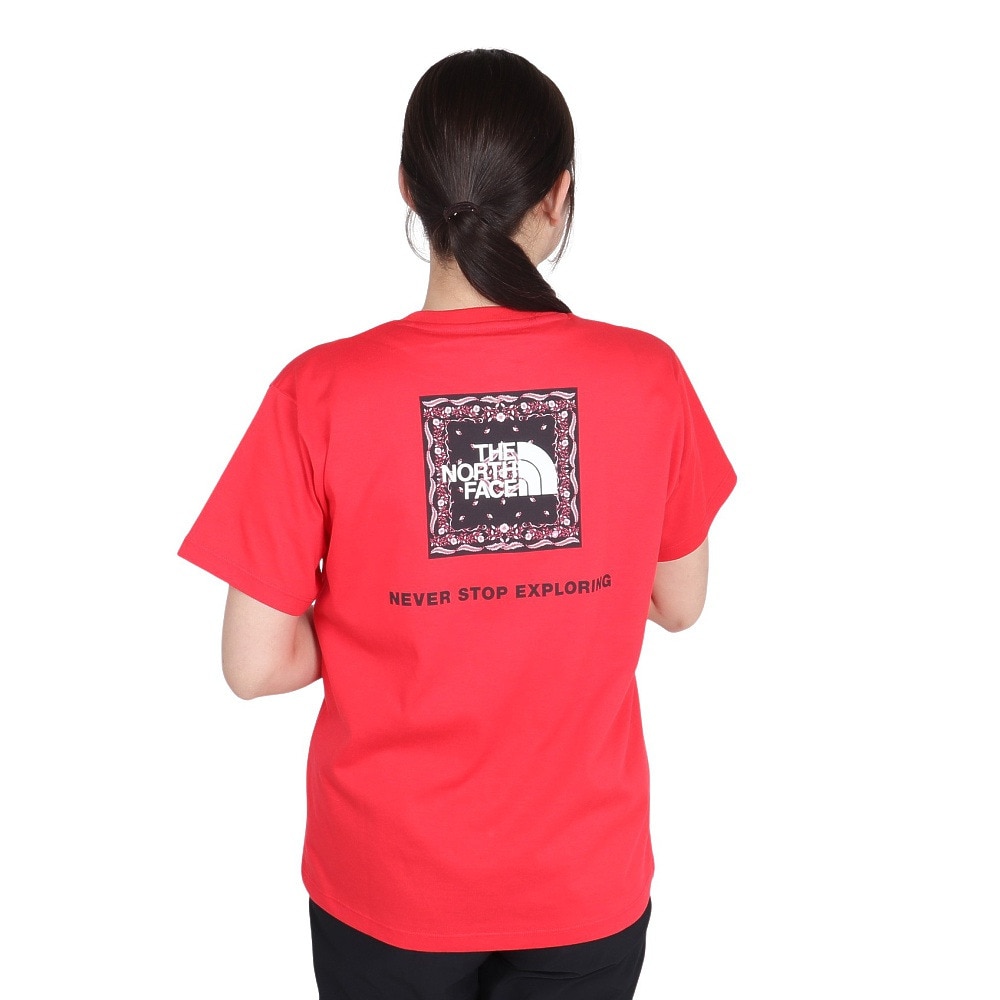 ザ・ノース・フェイス（THE NORTH FACE）（レディース）バンダナ スクエアロゴ半袖Tシャツ NTW32446 HI