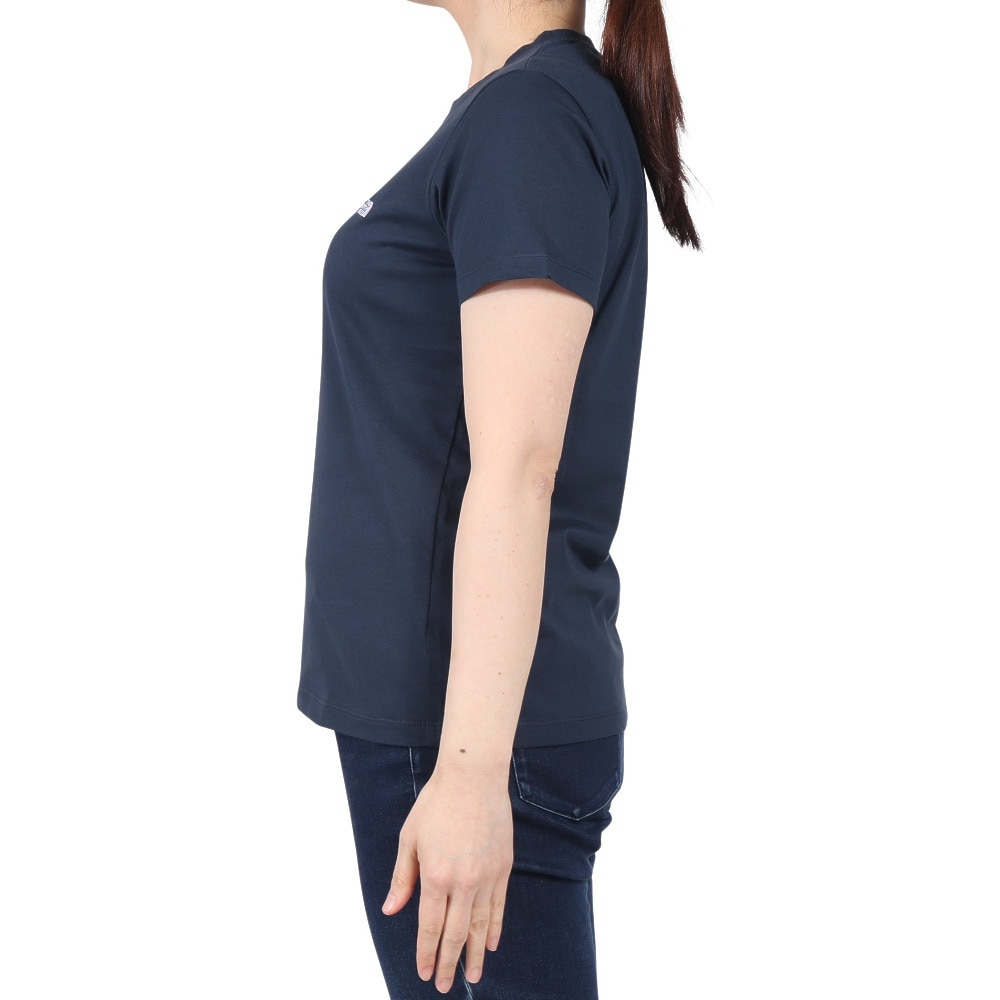 ザ・ノース・フェイス（THE NORTH FACE）（レディース）半袖Tシャツ フラッシュドライ スモール ロゴ コットン NTW32534 UN ネイビー