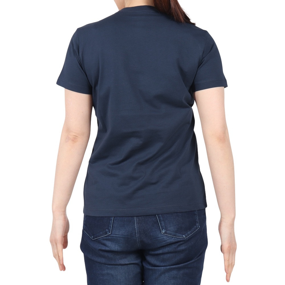 ザ・ノース・フェイス（THE NORTH FACE）（レディース）半袖Tシャツ フラッシュドライ スモール ロゴ コットン NTW32534 UN ネイビー