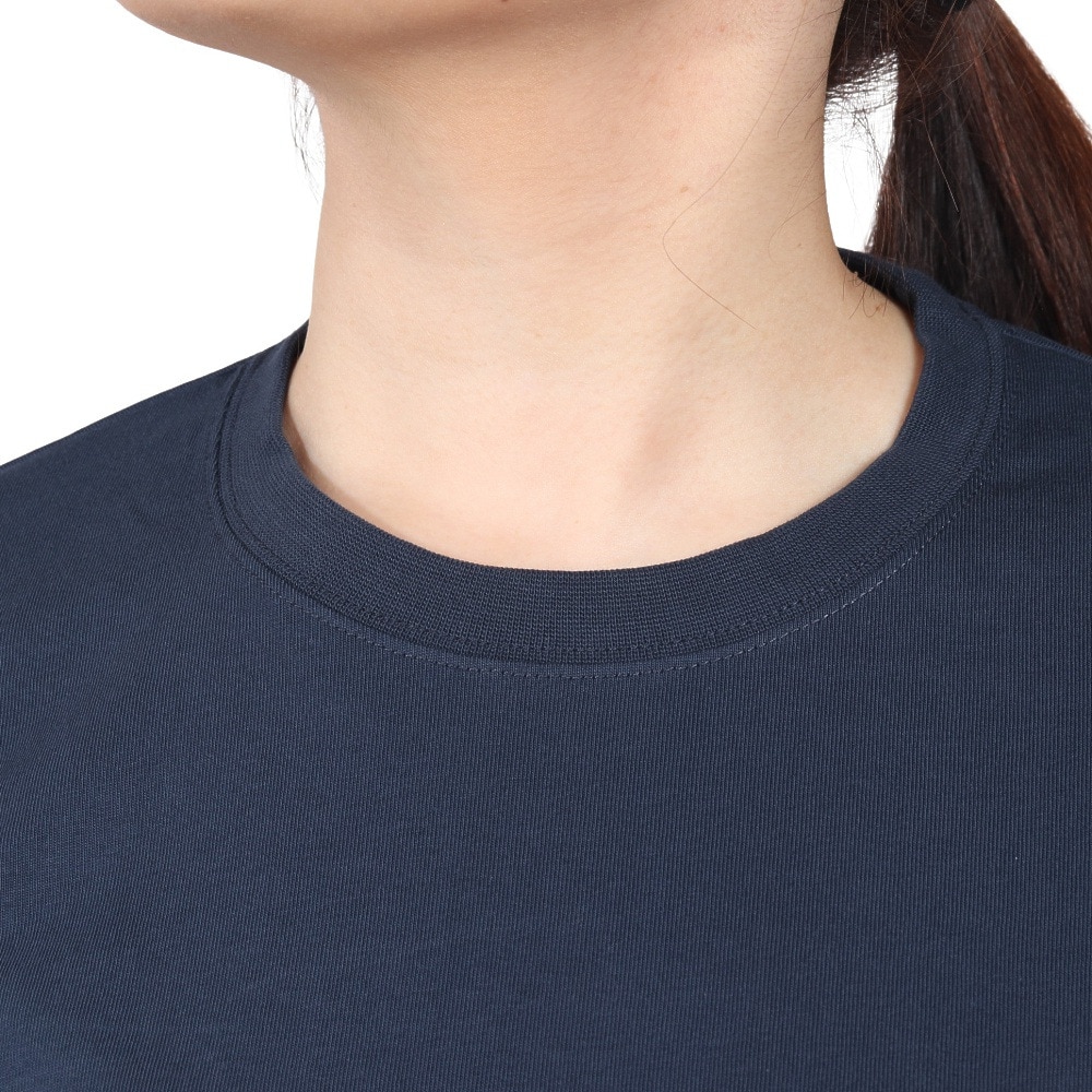 ザ・ノース・フェイス（THE NORTH FACE）（レディース）半袖Tシャツ フラッシュドライ スモール ロゴ コットン NTW32534 UN ネイビー