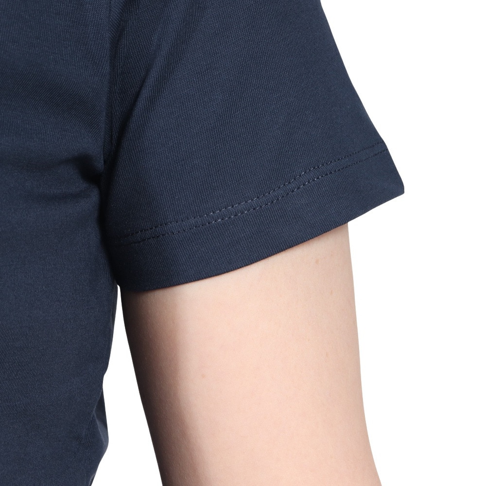 ザ・ノース・フェイス（THE NORTH FACE）（レディース）半袖Tシャツ フラッシュドライ スモール ロゴ コットン NTW32534 UN ネイビー