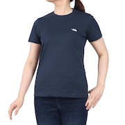(レディース)半袖Tシャツ フラッシュドライ スモール ロゴ コットン NTW32534 UN ネイビー