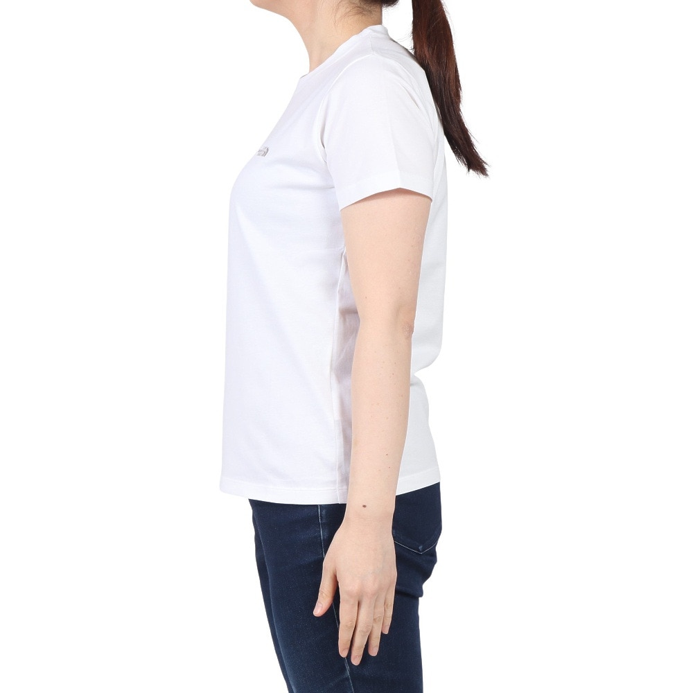 ザ・ノース・フェイス（THE NORTH FACE）（レディース）半袖Tシャツ フラッシュドライ スモール ロゴ コットン NTW32534 W ホワイト