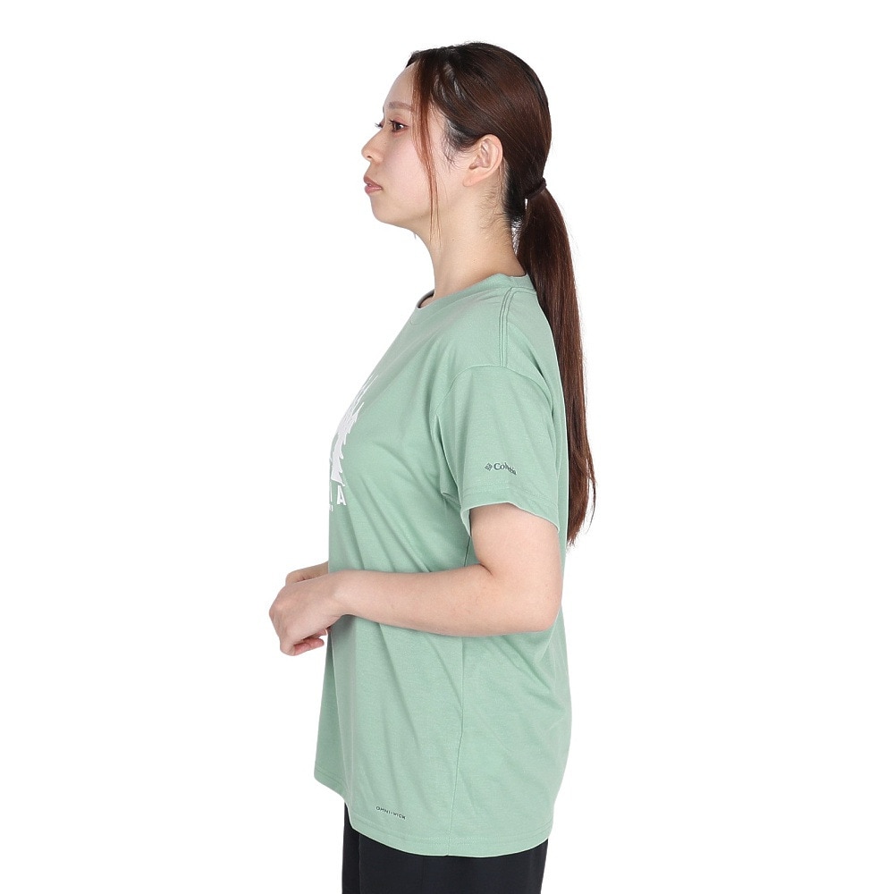 コロンビア（Columbia）（レディース）半袖Tシャツ チェンブリンコーブショートスリーブTシャツ PL4592 345 グリーン 速乾