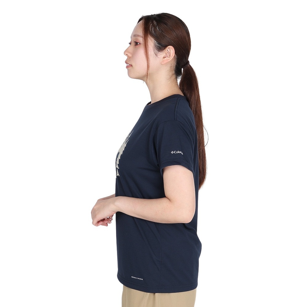 コロンビア（Columbia）（レディース）半袖Tシャツ チェンブリンコーブショートスリーブTシャツ PL4592 464 ネイビー 速乾
