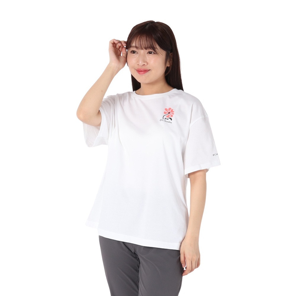 コロンビア（Columbia）（レディース）半袖Tシャツ ローリングベンドグラフィックオーバーサイズドTシャツ AR9588 101