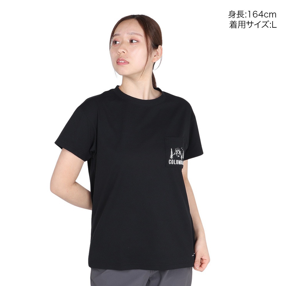 コロンビア（Columbia）（レディース）半袖Tシャツ ヤハラフォレスト ポケットショートスリーブTシャツ PL9610 010
