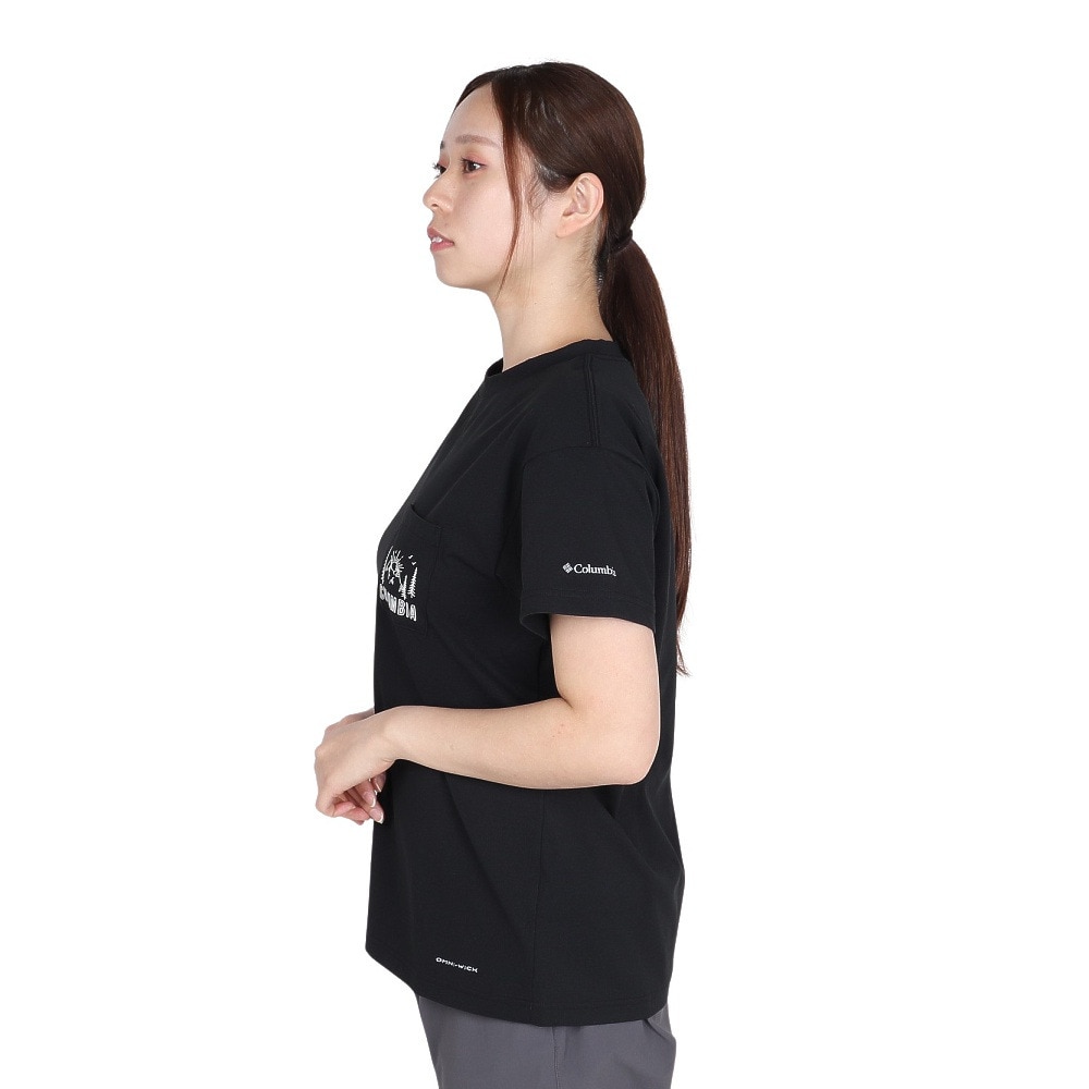 コロンビア（Columbia）（レディース）半袖Tシャツ ヤハラフォレスト ポケットショートスリーブTシャツ PL9610 010
