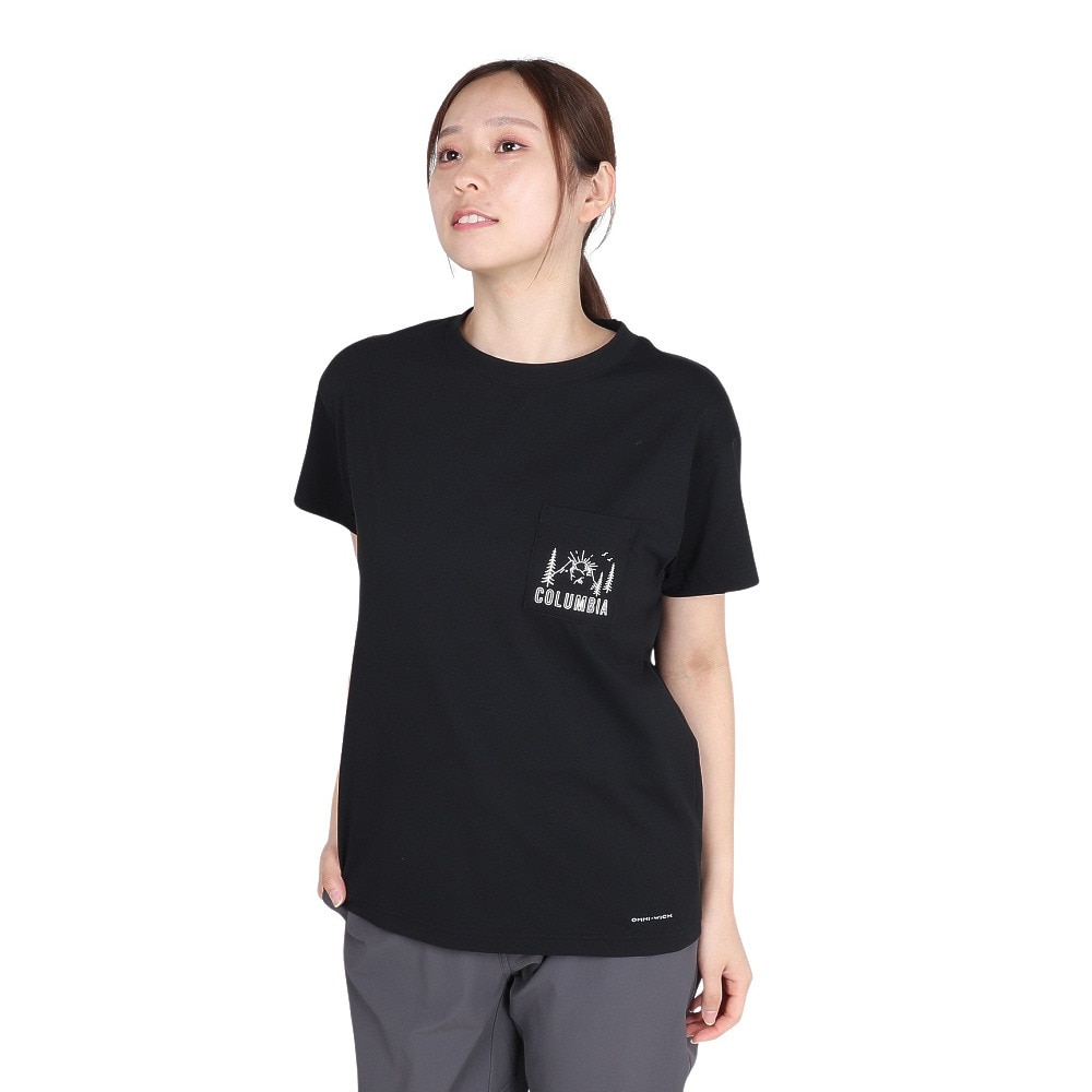 コロンビア（Columbia）（レディース）半袖Tシャツ ヤハラフォレスト ポケットショートスリーブTシャツ PL9610 010