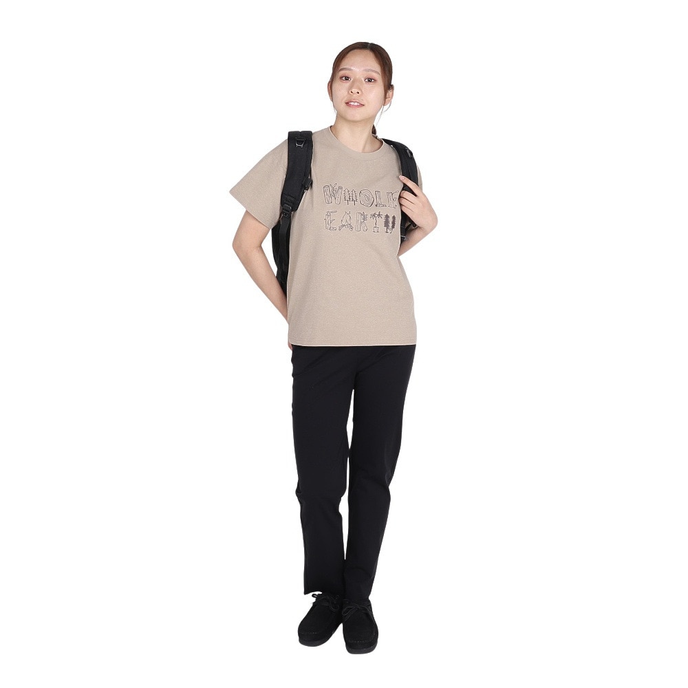 ホールアース（Whole Earth）（レディース）半袖 ロゴ Tシャツ WE2TDZ54 BEG ベージュ