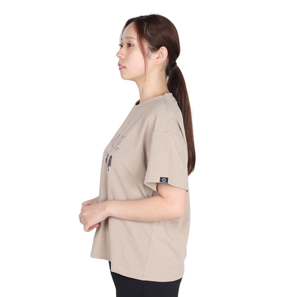 ホールアース（Whole Earth）（レディース）半袖 ロゴ Tシャツ WE2TDZ54 BEG ベージュ