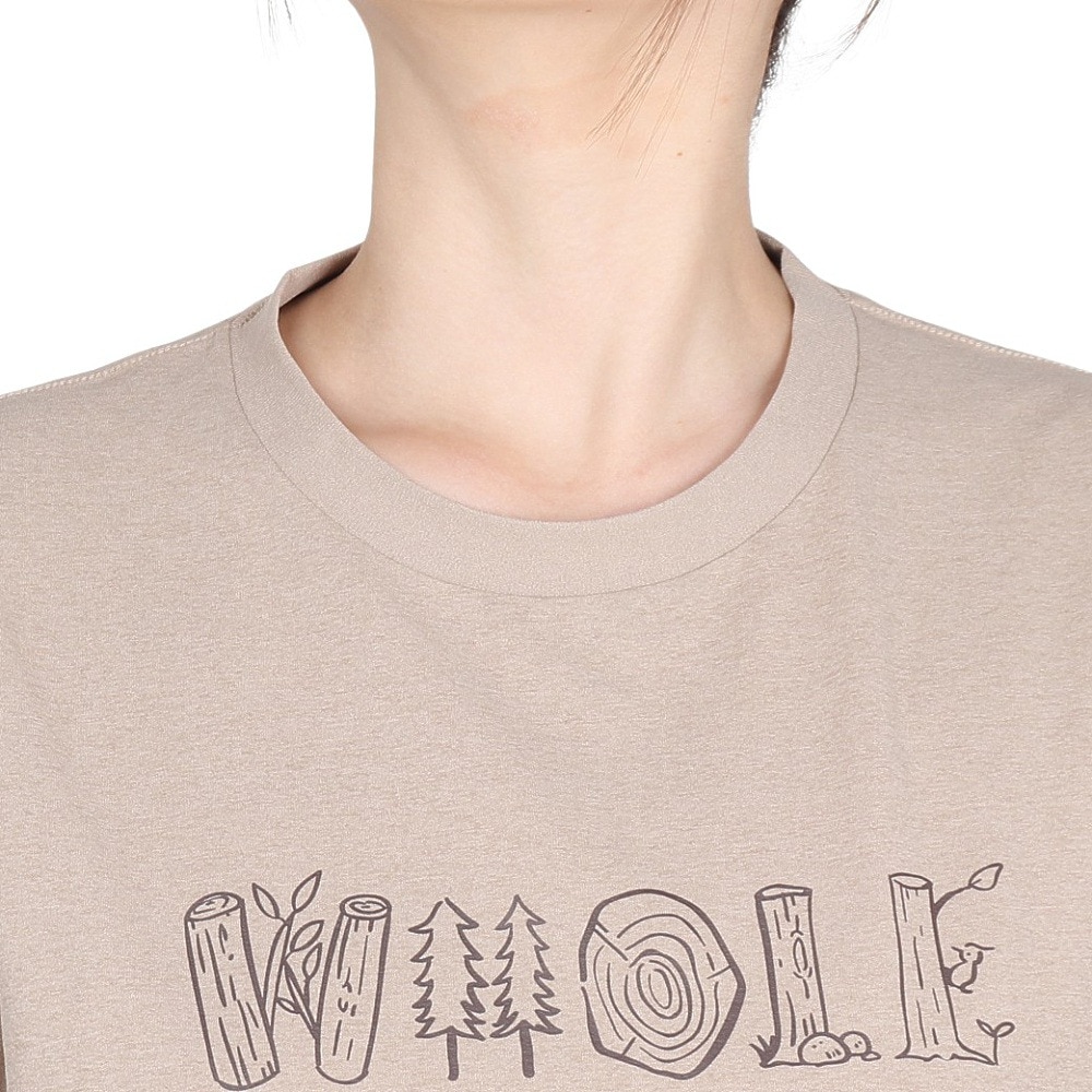 ホールアース（Whole Earth）（レディース）半袖 ロゴ Tシャツ WE2TDZ54 BEG ベージュ
