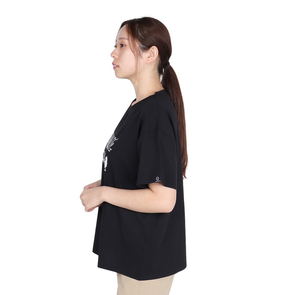 ホールアース（Whole Earth）（レディース）半袖 ロゴ Tシャツ WE2TDZ54 BLK ブラック