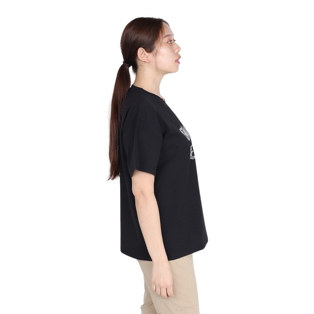 ホールアース（Whole Earth）（レディース）半袖 ロゴ Tシャツ WE2TDZ54 BLK ブラック