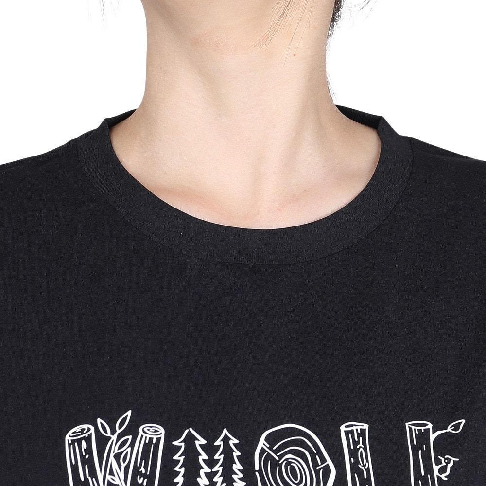 ホールアース（Whole Earth）（レディース）半袖 ロゴ Tシャツ WE2TDZ54 BLK ブラック