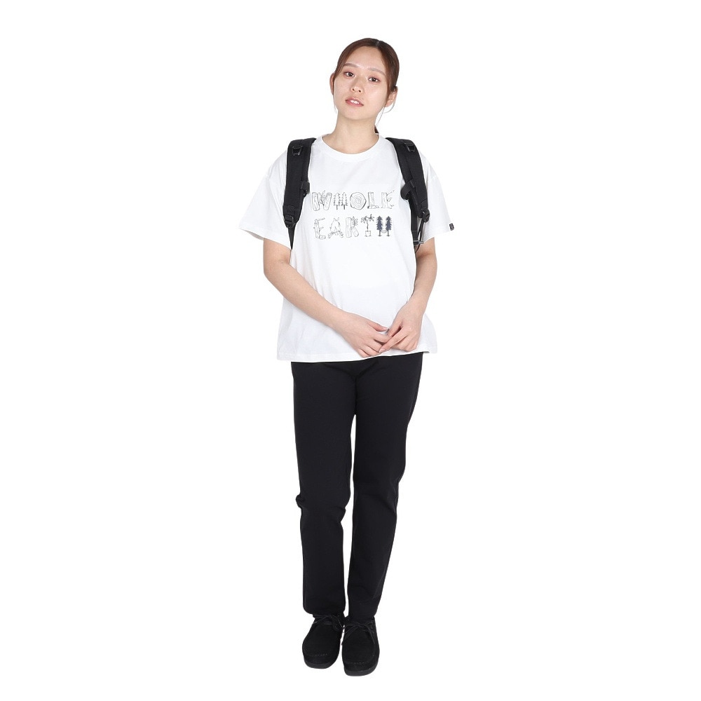 ホールアース（Whole Earth）（レディース）半袖 ロゴ Tシャツ WE2TDZ54 WHT ホワイト
