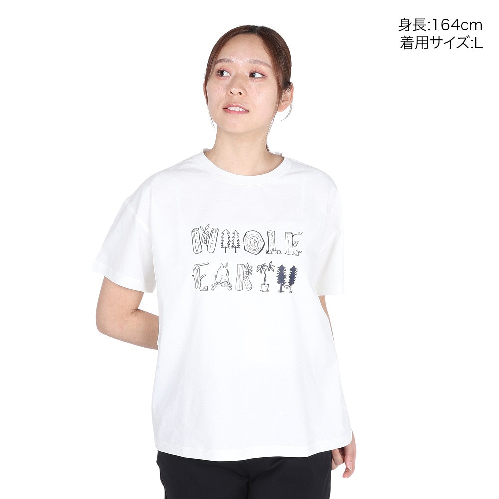 ホールアース（Whole Earth）（レディース）半袖 ロゴ Tシャツ WE2TDZ54 WHT ホワイト