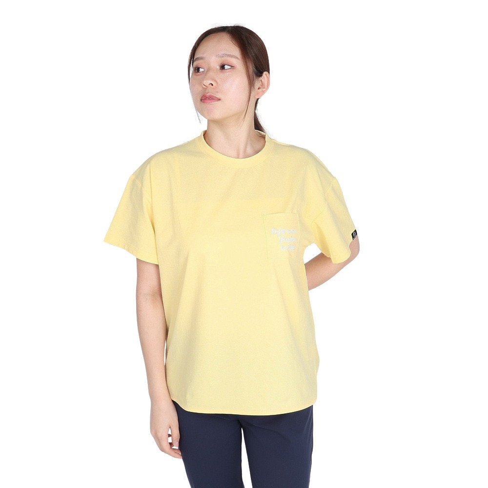 ホールアース（Whole Earth）（レディース）半袖 ポケット Tシャツ WE2TDZ55 LMN レモン