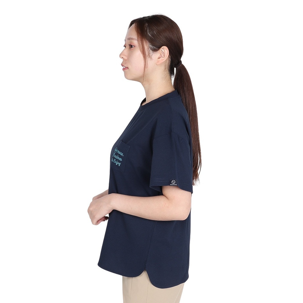ホールアース（Whole Earth）（レディース）半袖 ポケット Tシャツ WE2TDZ55 NVY ネイビー