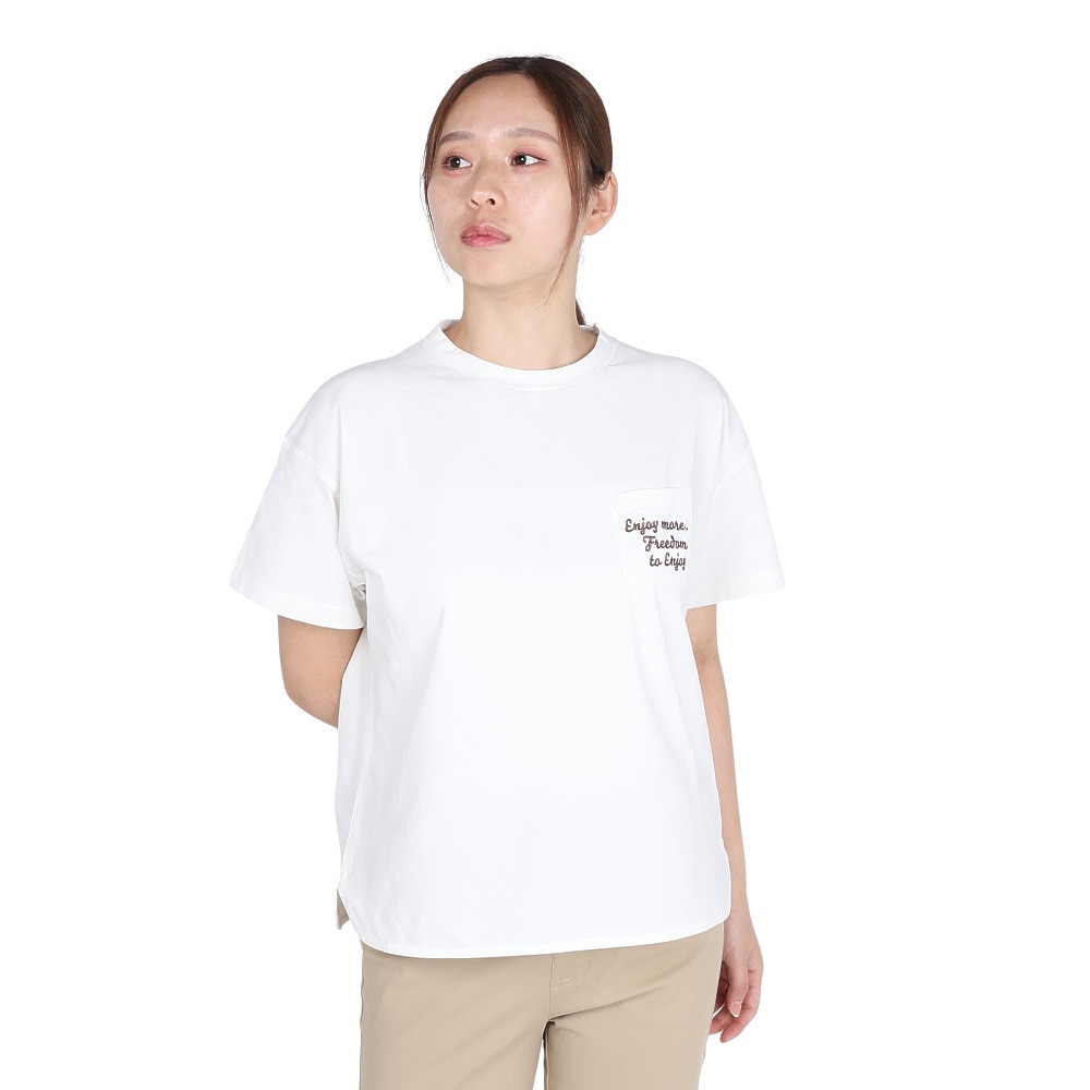 ホールアース（Whole Earth）（レディース）半袖 ポケット Tシャツ WE2TDZ55 WHT ホワイト