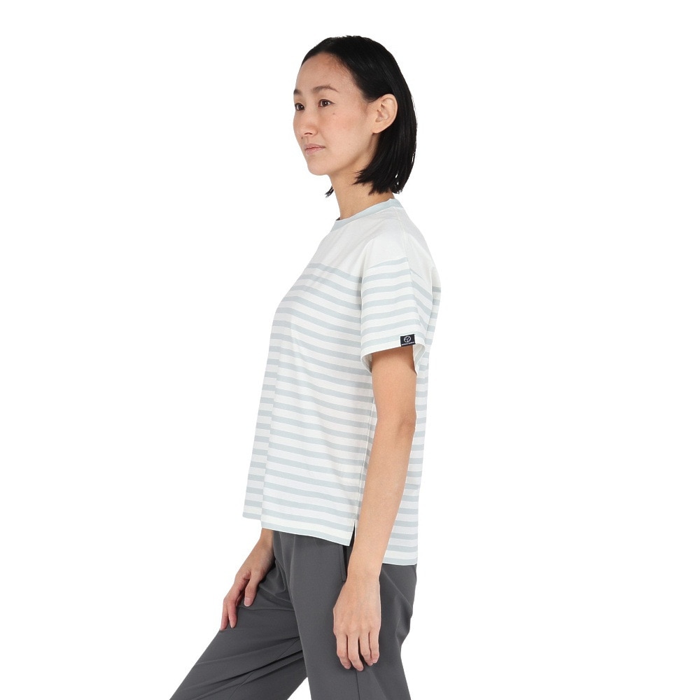 ホールアース（Whole Earth）（レディース）半袖Tシャツ BORDER WE2TDZ56 GRY
