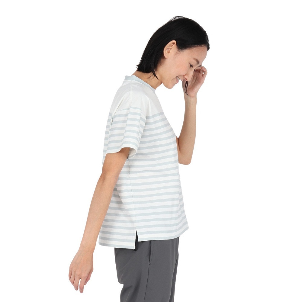 ホールアース（Whole Earth）（レディース）半袖Tシャツ BORDER WE2TDZ56 GRY
