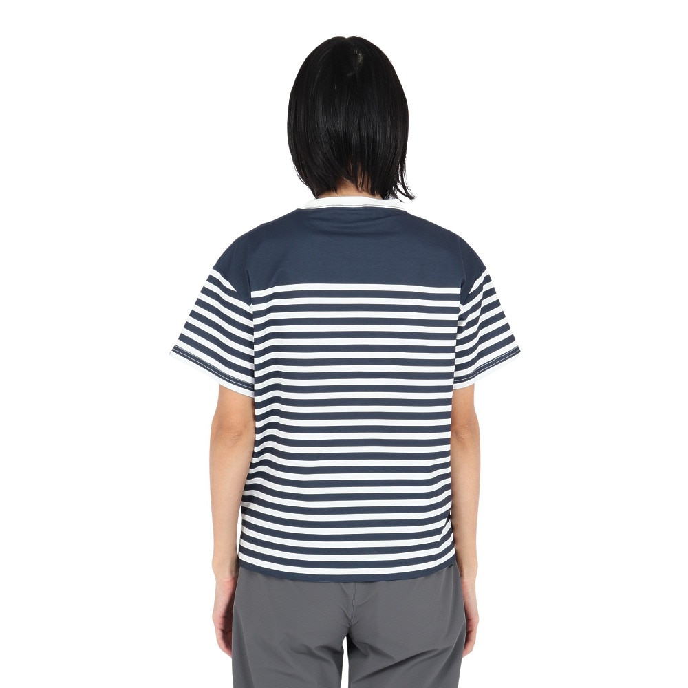 ホールアース（Whole Earth）（レディース）半袖Tシャツ BORDER WE2TDZ56 NVY