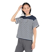 (レディース)半袖Tシャツ BORDER WE2TDZ56 NVY