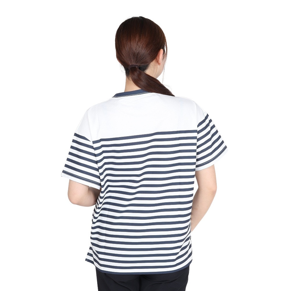 ホールアース（Whole Earth）（レディース）ボーダー 半袖Tシャツ WE2TDZ56 WHT