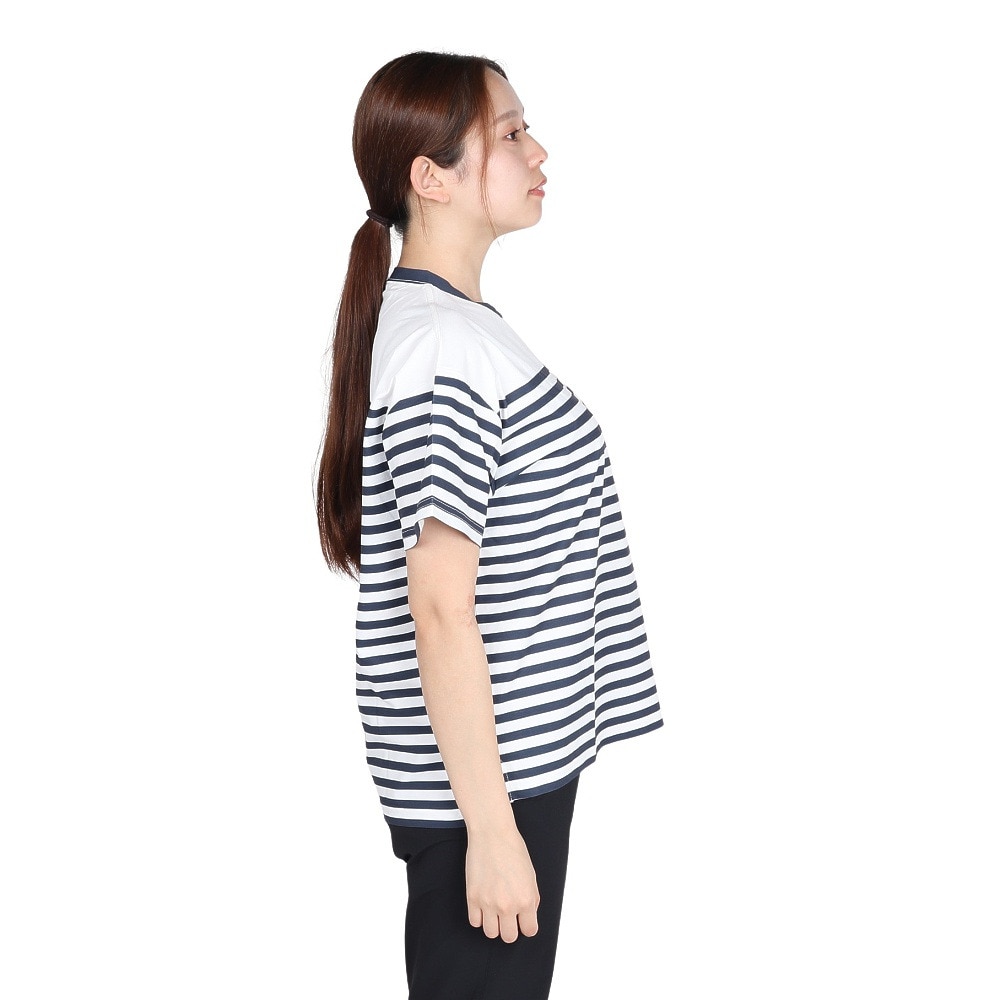 ホールアース（Whole Earth）（レディース）ボーダー 半袖Tシャツ WE2TDZ56 WHT