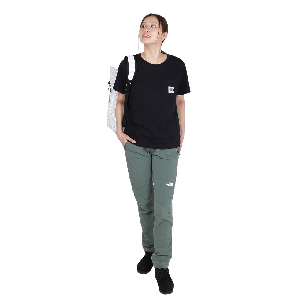 ザ・ノース・フェイス（THE NORTH FACE）（レディース）半袖 スクエアロゴポケット Tシャツ NTW82541 K