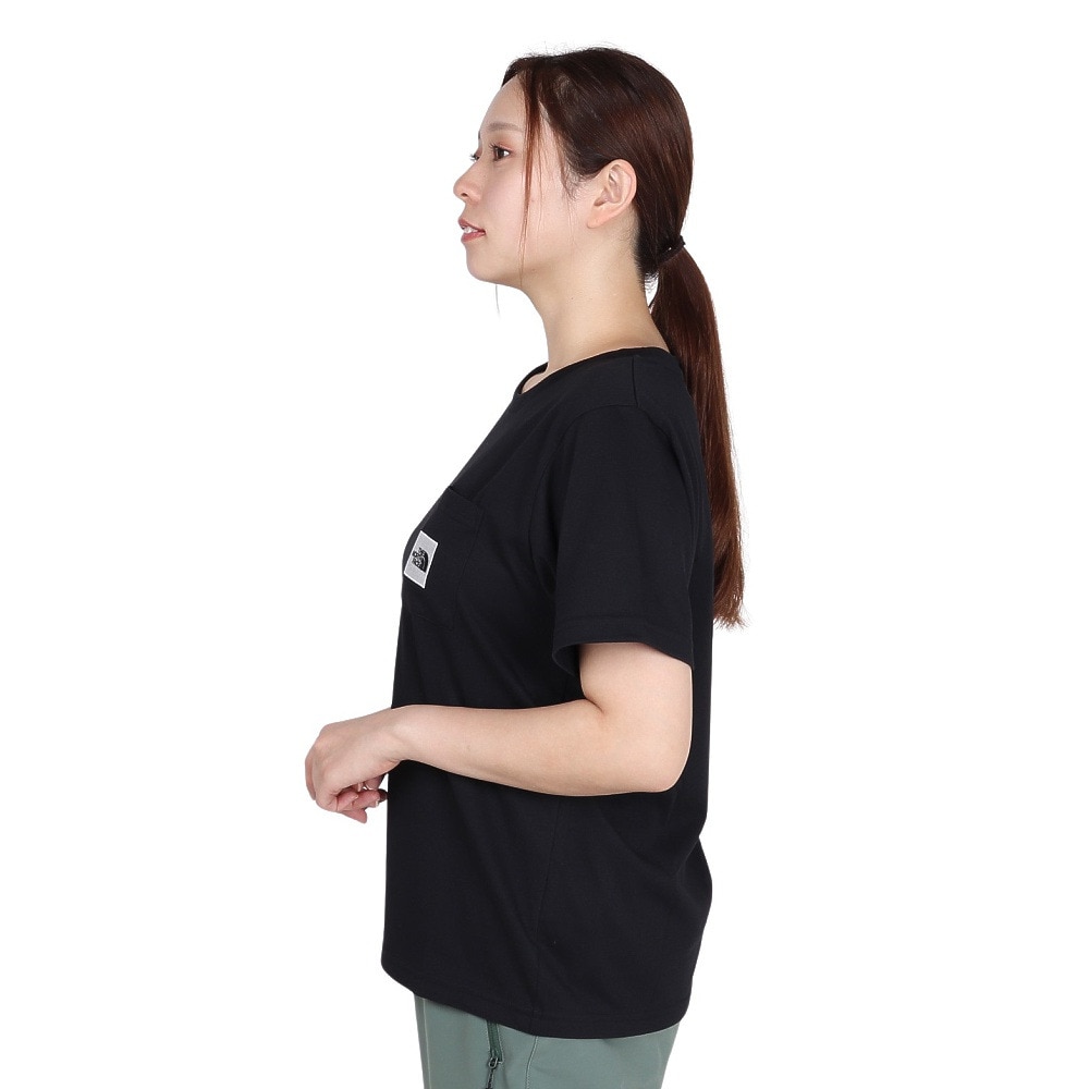 ザ・ノース・フェイス（THE NORTH FACE）（レディース）半袖 スクエアロゴポケット Tシャツ NTW82541 K